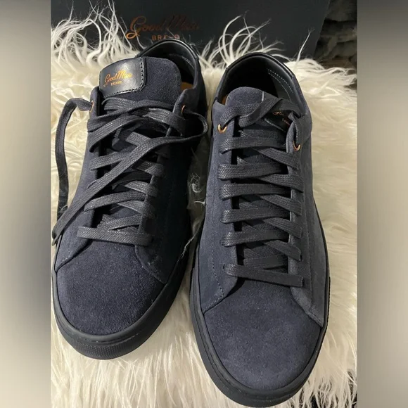 Good Man Brand® Men's Edge Sneaker Italian Suede in Blue 7.5